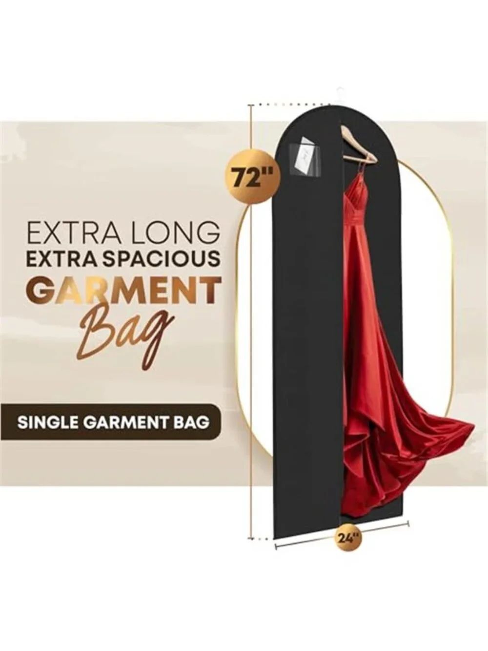 Extra Long Dress Garment Bag Wedding Gown Storage Travel Protector 72 Inch